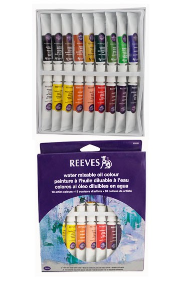 Reeves Watermixable Oil Paint 18 Colors Set 10ml