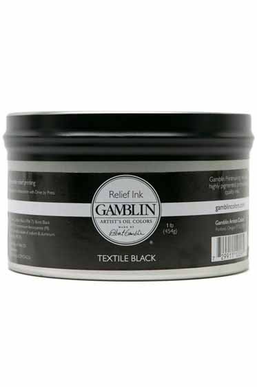 Gamblin Relief Inks: Gamblin Textile Black 1lb