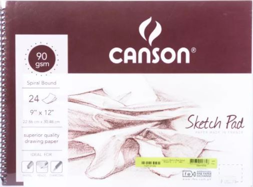 Canson Sketch Pad 12x18-in, 90gsm (24 sheets, 50 sheets) – Hued Haus